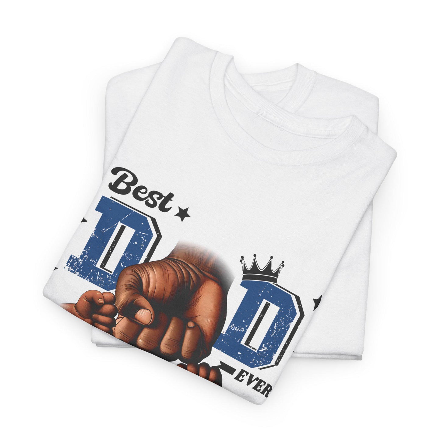 Best Dad Ever Fist Bump Tee Unisex Heavy Cotton Shirt with Dad and Four Kids Graphic, Perfect Fathers Day Gift from Mothers, Daughters - Toddcraft