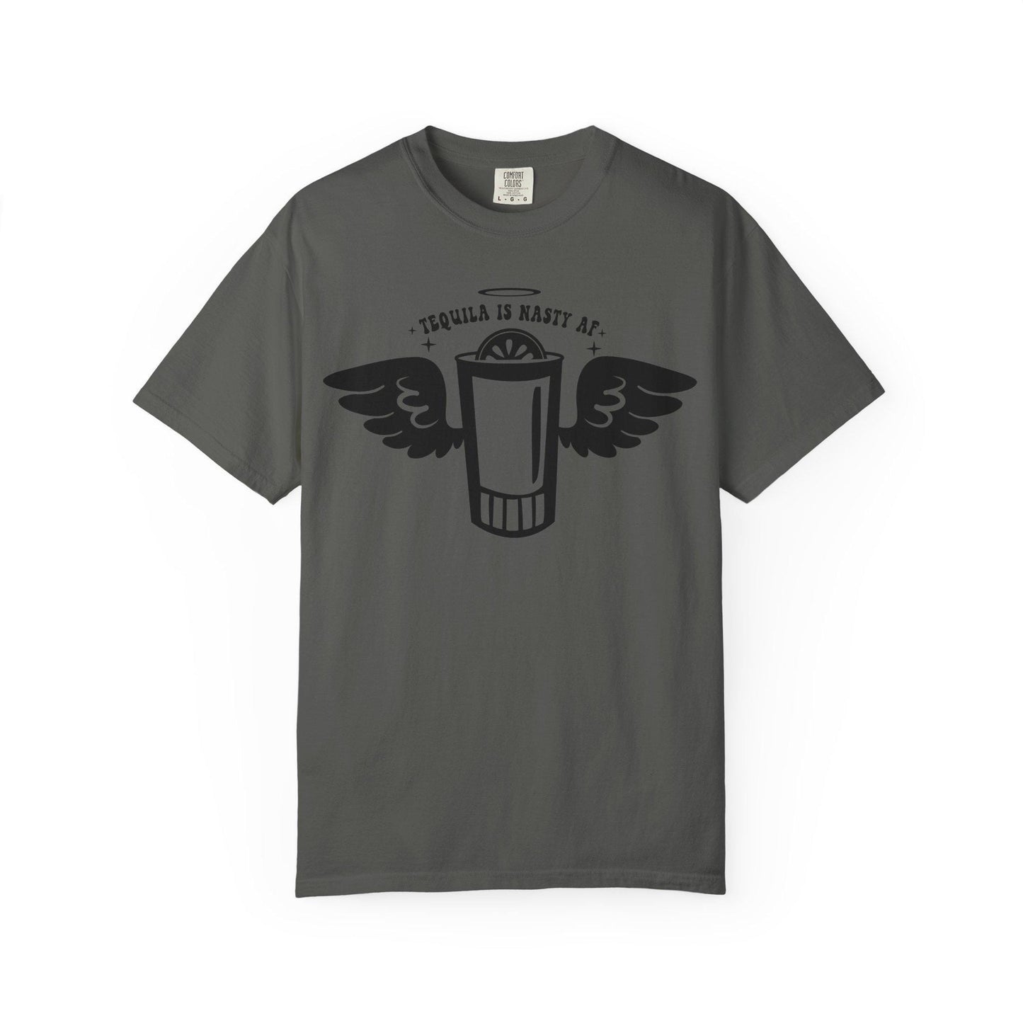 Tequila Lover Unisex Garment-Dyed T-Shirt Funny Drinking Buddy Gift with Lime & Wings Glass Design - Toddcraft