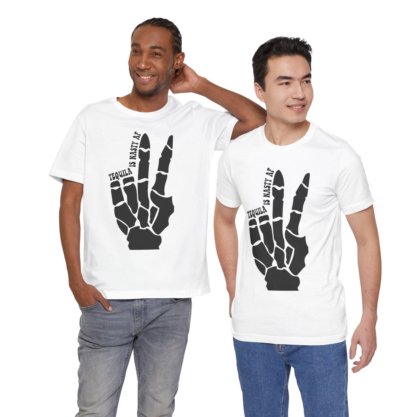 Tequila Skeleton T-Shirt Unisex Funny Drinking Tee Real AF Short Sleeve Jersey Shirt - Toddcraft