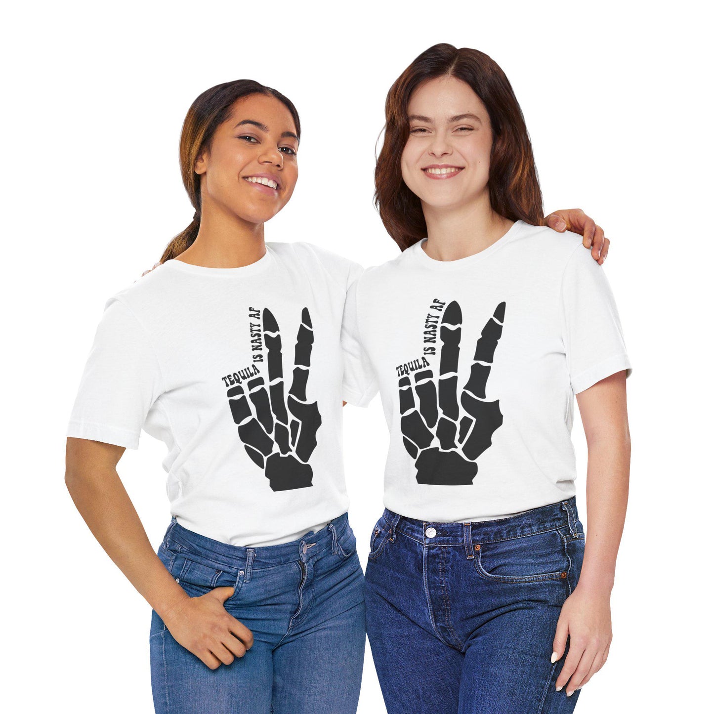 Tequila Skeleton T-Shirt Unisex Funny Drinking Tee Real AF Short Sleeve Jersey Shirt - Toddcraft
