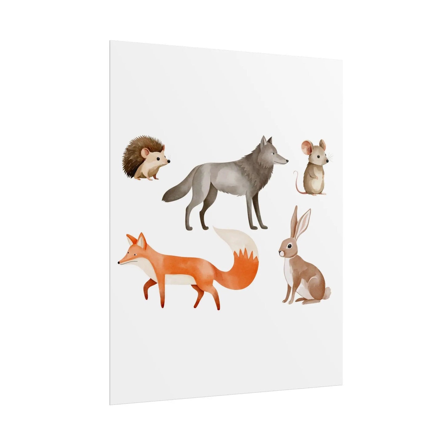 Woodland Rolled Posters Forest Animals Decor | Dorm Room Gift, First Apartment & Housewarming Present for Animal Lovers - Toddcraft
