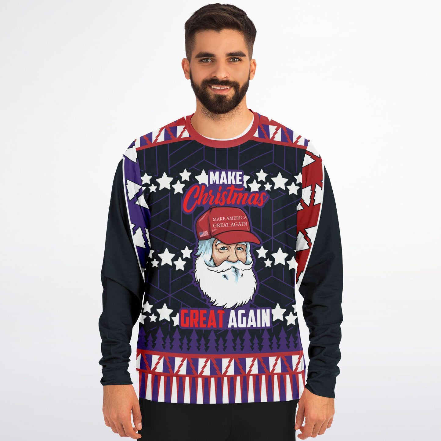 Make Christmas Great Again Sweatshirt with Santa, Festive Holiday Colors, Cozy Xmas Pullover Gift for Men & Women - Toddcraft
