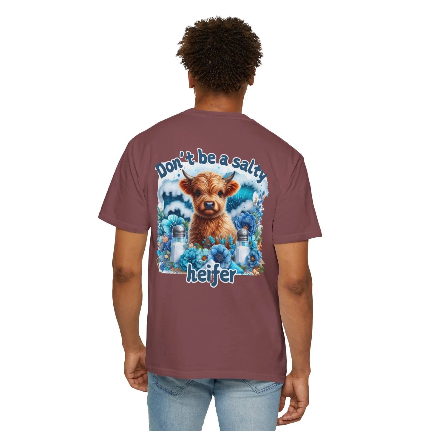 Don't Be A Salty Heifer T-Shirt | Funny Colorful Cow Graphic Tee | Unisex Garment-Dyed Shirt for Boyfriend & Girlfriend Gifts - Toddcraft