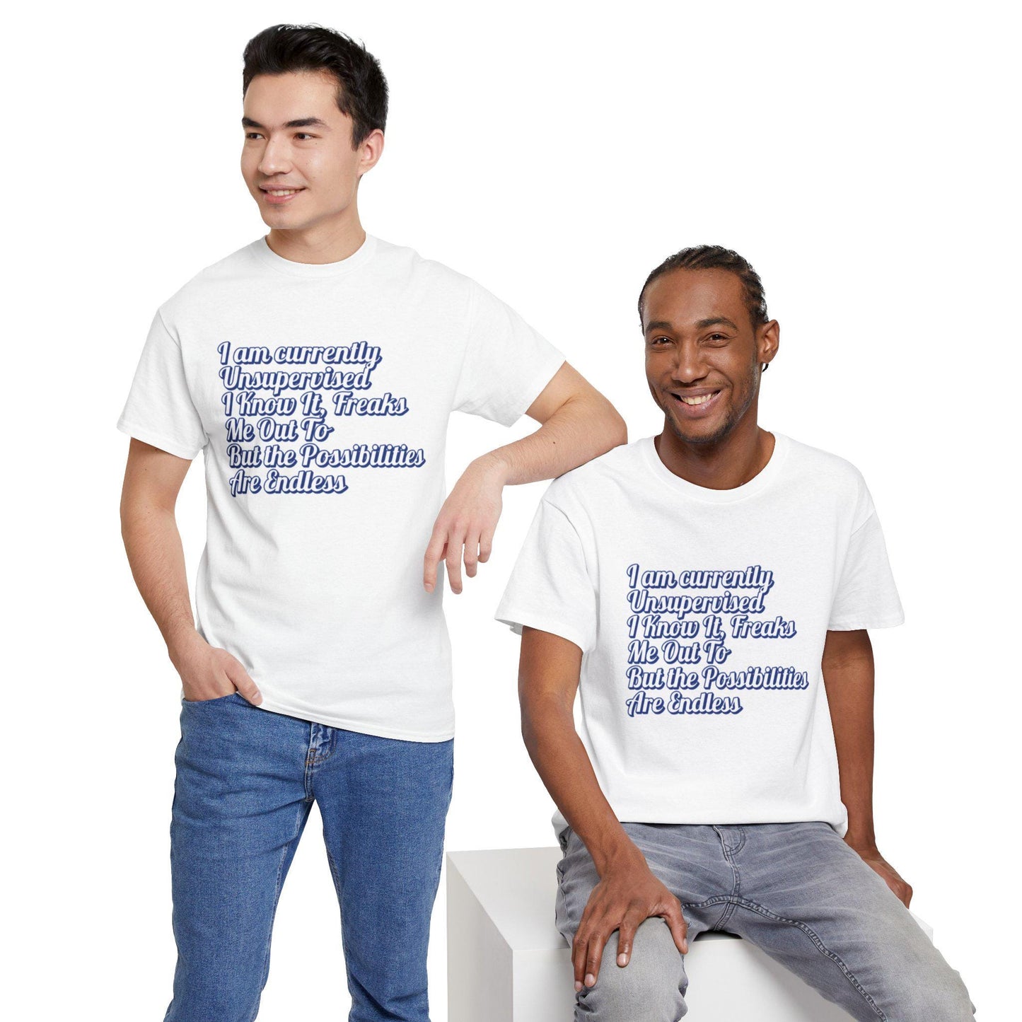 Men's Funny I Am Currently Unsupervised T-Shirt Hilarious Birthday Gift for Him, Unisex Heavy Cotton Tee - Toddcraft