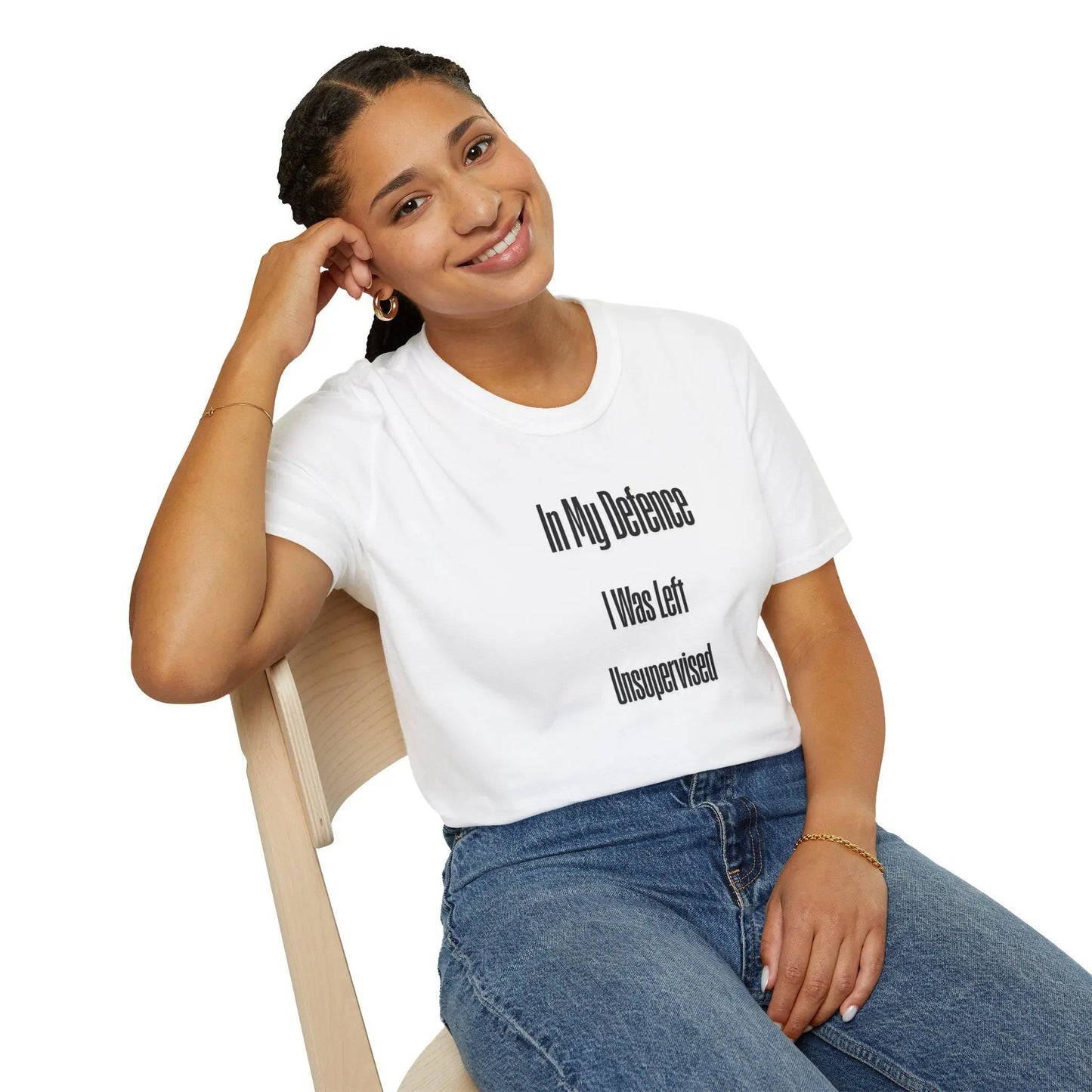Funny Unisex T-Shirt - In My Defence I Was Left Unsupervised Soft Style Tee, Casual Humor Top - Toddcraft