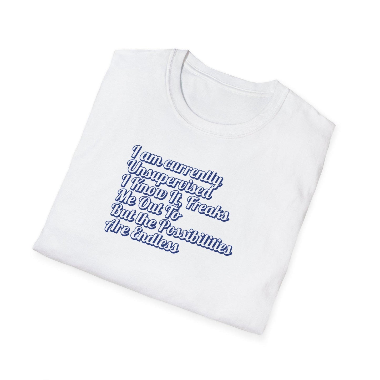 Men's Funny "I Am Currently Unsupervised" T-Shirt Hilarious Gift for Him, Birthday Shirt, Unisex Softstyle Tee - Toddcraft