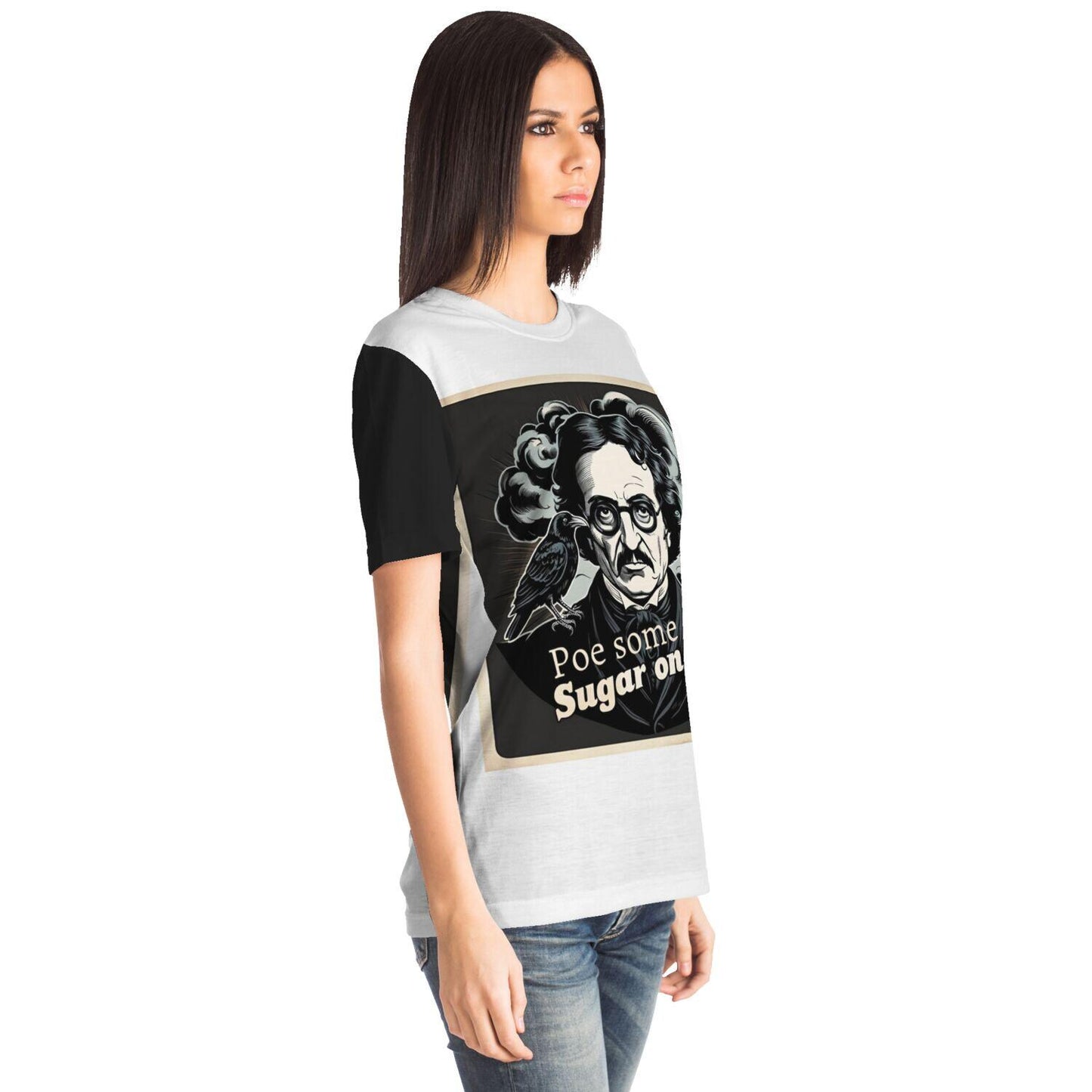 Edgar Allan Poe T-Shirt - Edgy Poe Some Sugar on Me Graphic Tee, Literary Gift, Dark Humor Shirt, Gothic Style Casual Wear - Toddcraft