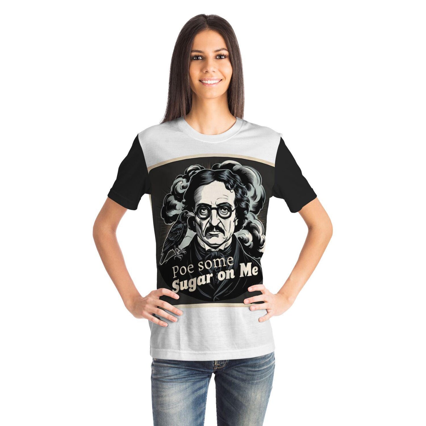 Edgar Allan Poe T-Shirt - Edgy Poe Some Sugar on Me Graphic Tee, Literary Gift, Dark Humor Shirt, Gothic Style Casual Wear - Toddcraft