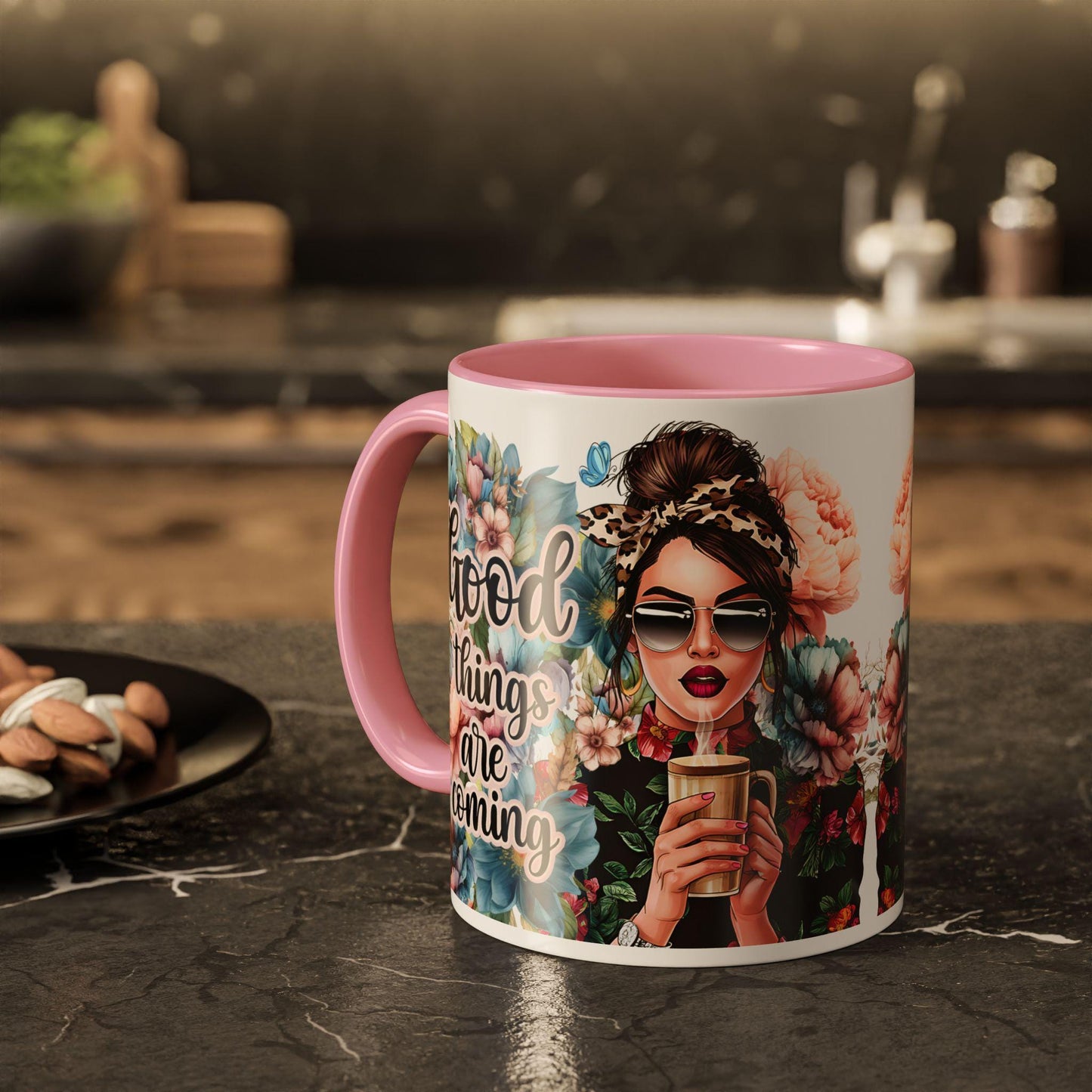 Colorful Coffee Mug for Women - "Good Things Are Coming" Inspirational Cup, 11oz & 15oz Ceramic Tea Cup, Perfect Gift for Coffee Lovers - Toddcraft