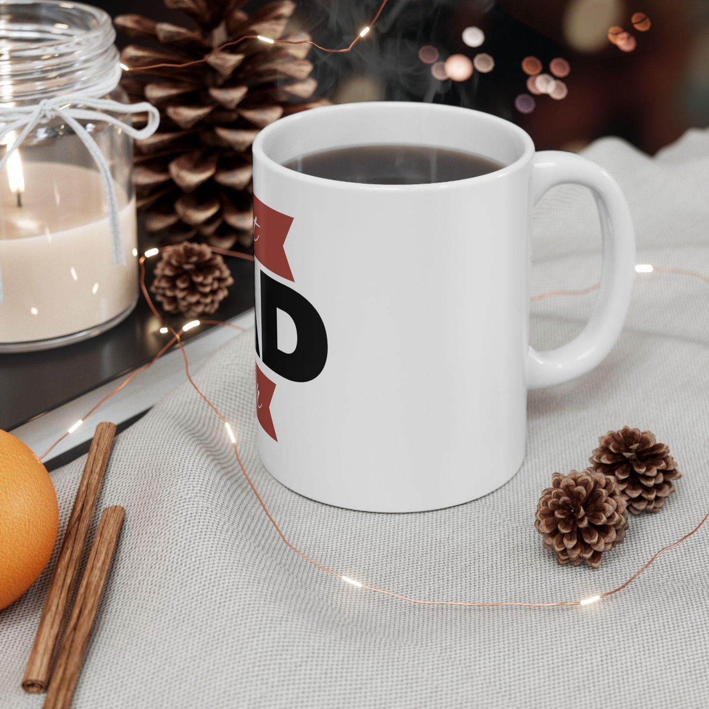 Best Dad Ever Ceramic Mug - Happy Fathers Day Gift from Mom Family, 11oz 15oz Coffee Cup for Dad - Toddcraft