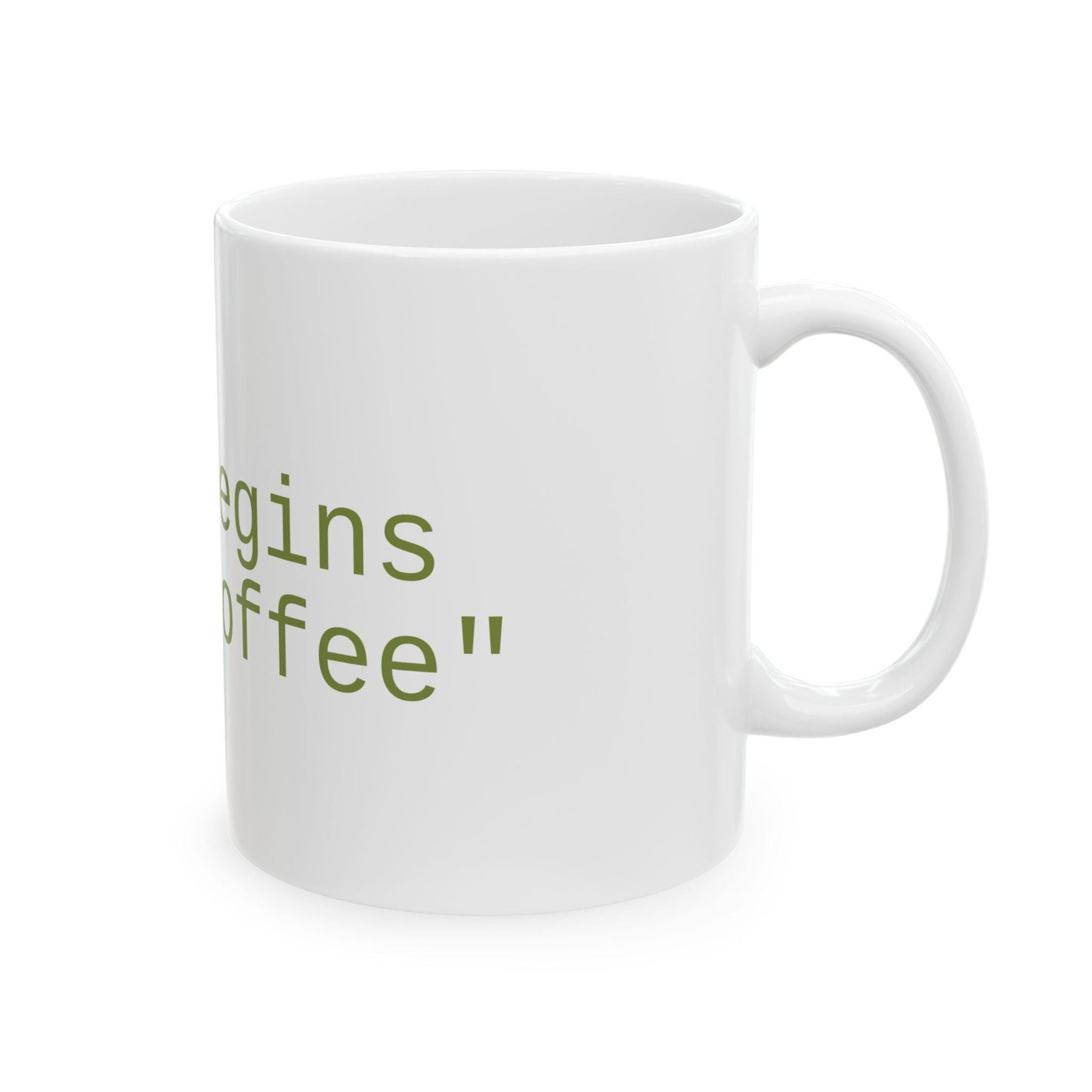 Coffee Lover Mug Ceramic: "Life Begins with Coffee" Tea Mug, 11oz & 15oz, Gift for Mom Dad, Perfect Coffee Tea Cup - Toddcraft
