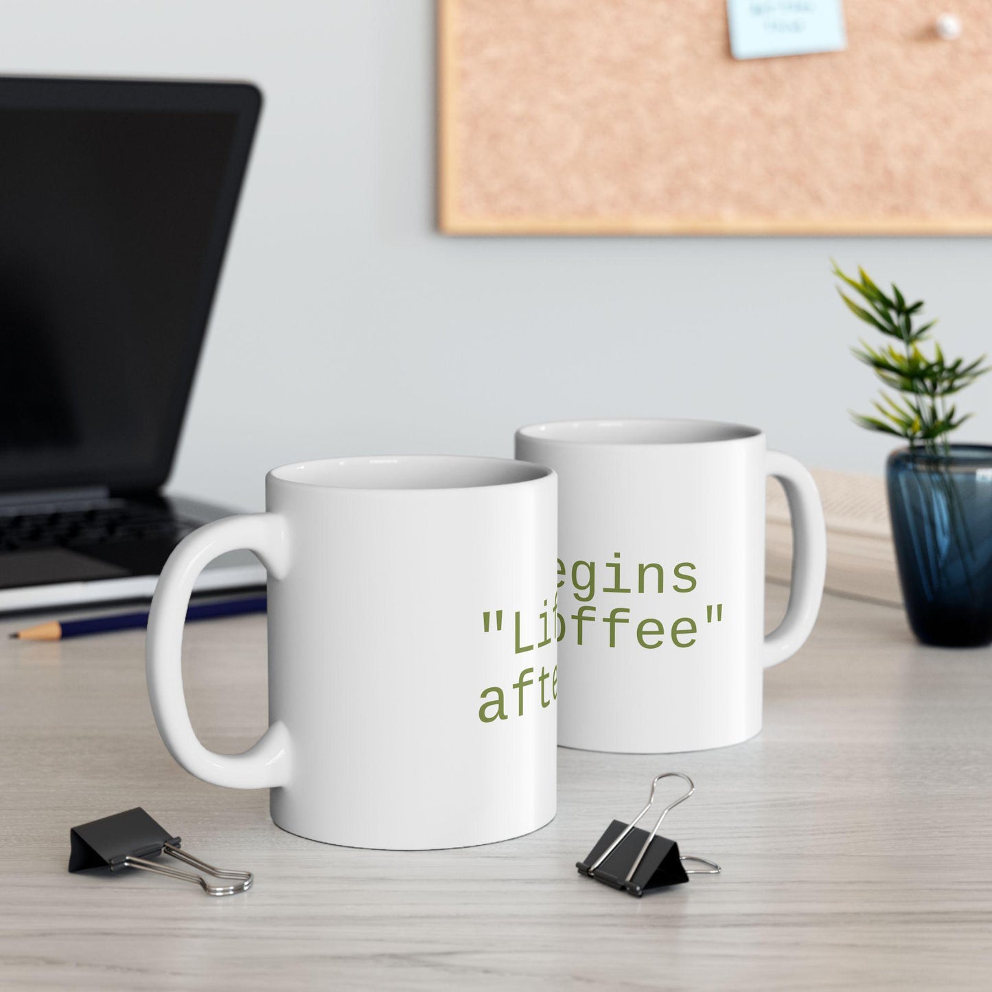 Coffee Lover Mug Ceramic: "Life Begins with Coffee" Tea Mug, 11oz & 15oz, Gift for Mom Dad, Perfect Coffee Tea Cup - Toddcraft