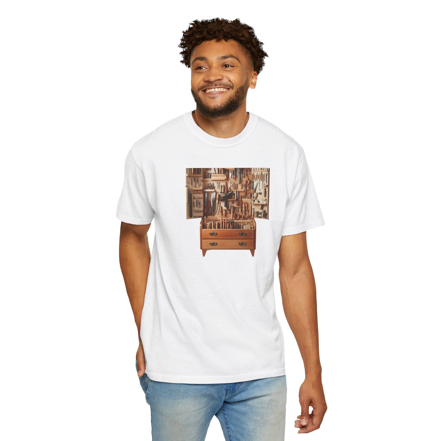 Tool Chest Carpenter T-Shirt Unisex Garment-Dyed Shirt Great Gift for Woodworkers Grandpa Father Son Remodel Expert - Toddcraft