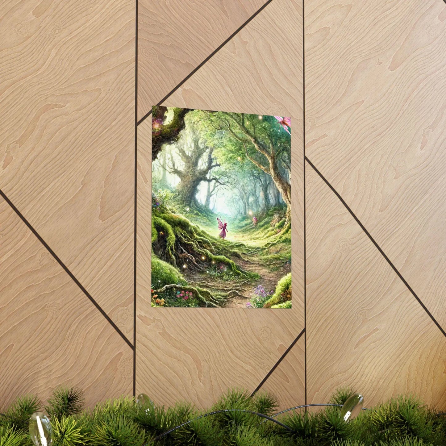 Enchanted Forest Wall Art Tranquil Nature Matte Vertical Poster for Home & Office Décor, Relaxing Landscape Print - Toddcraft
