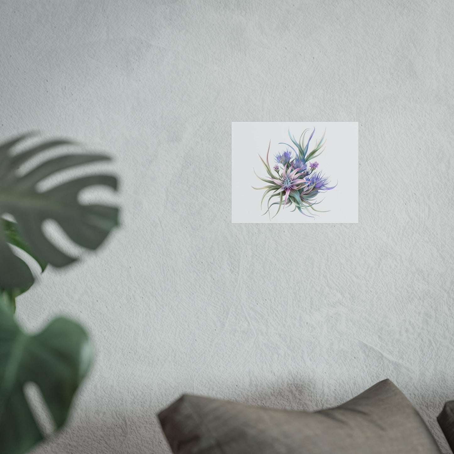 Botanical Thistle Wall Art Stylized Spiky Flower Head Print for Home Decor, Fine Art Poster, Nature-Inspired Artwork - Toddcraft