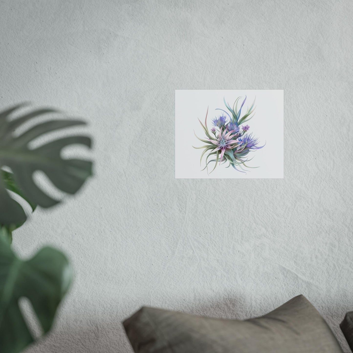 Botanical Thistle Wall Art Stylized Spiky Flower Head Print for Home Decor, Fine Art Poster, Nature-Inspired Artwork - Toddcraft