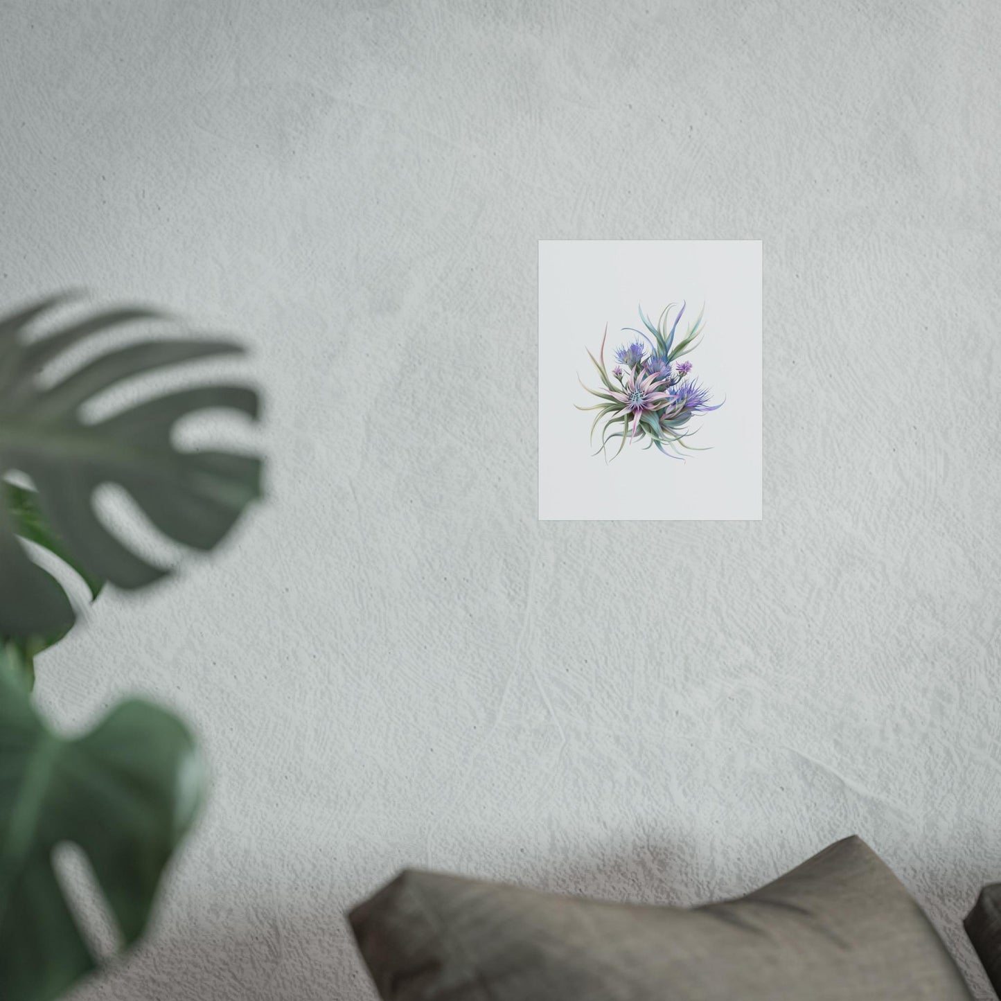 Botanical Thistle Wall Art Stylized Spiky Flower Head Print for Home Decor, Fine Art Poster, Nature-Inspired Artwork - Toddcraft