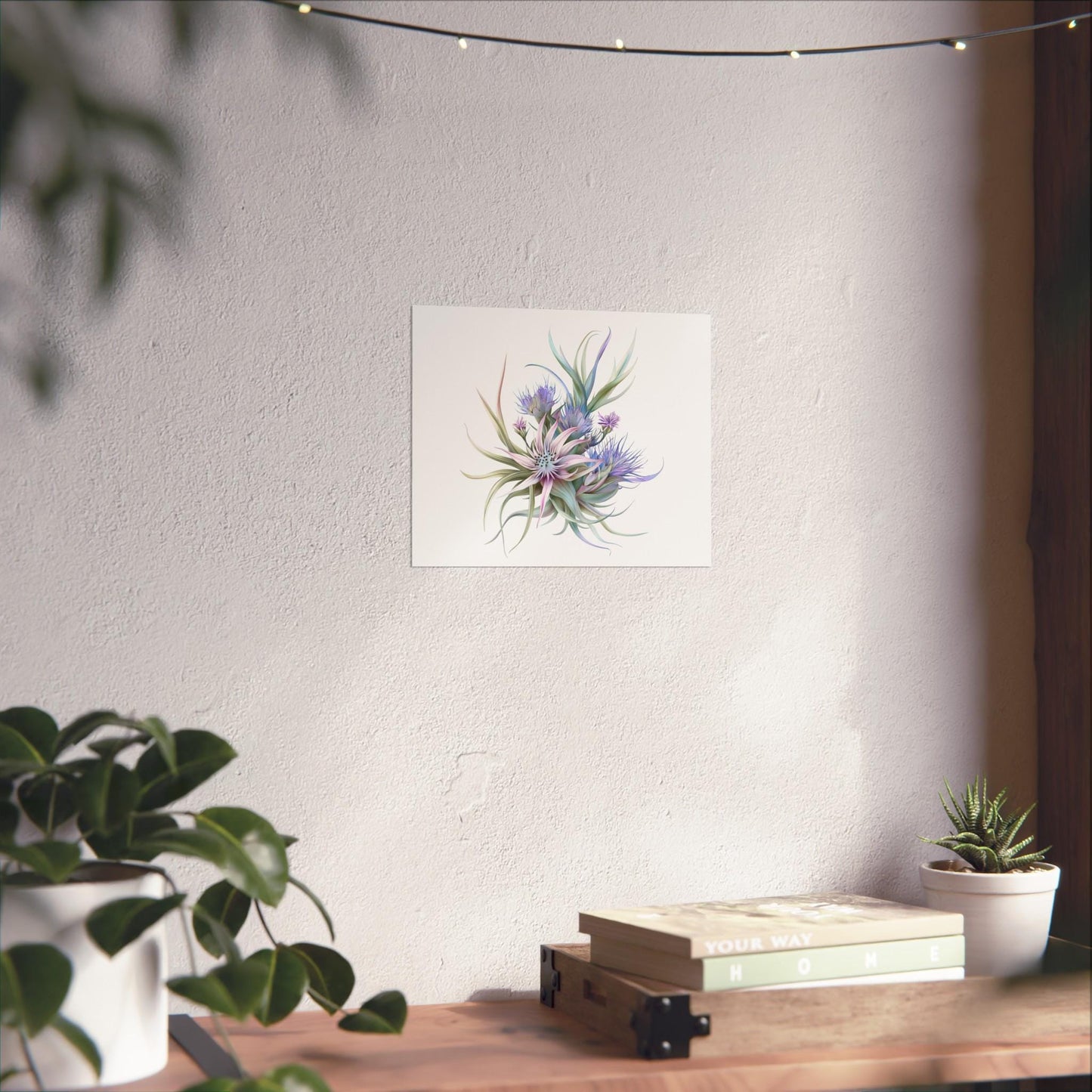 Botanical Thistle Wall Art Stylized Spiky Flower Head Print for Home Decor, Fine Art Poster, Nature-Inspired Artwork - Toddcraft