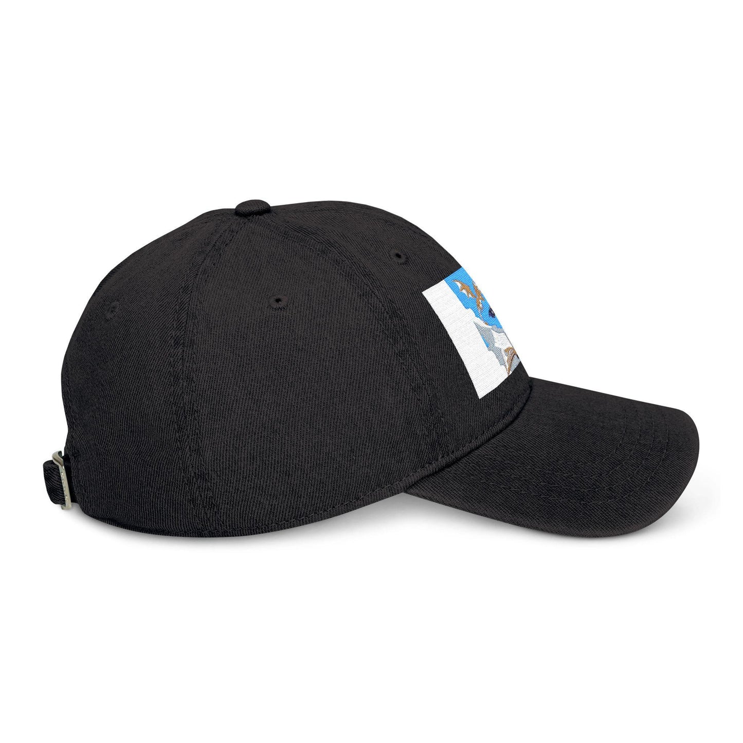 Denim Hat with Embroidered Flying Bats Open Book Design Symbol of Rebirth Death, Gothic Vintage Style Cap - Toddcraft