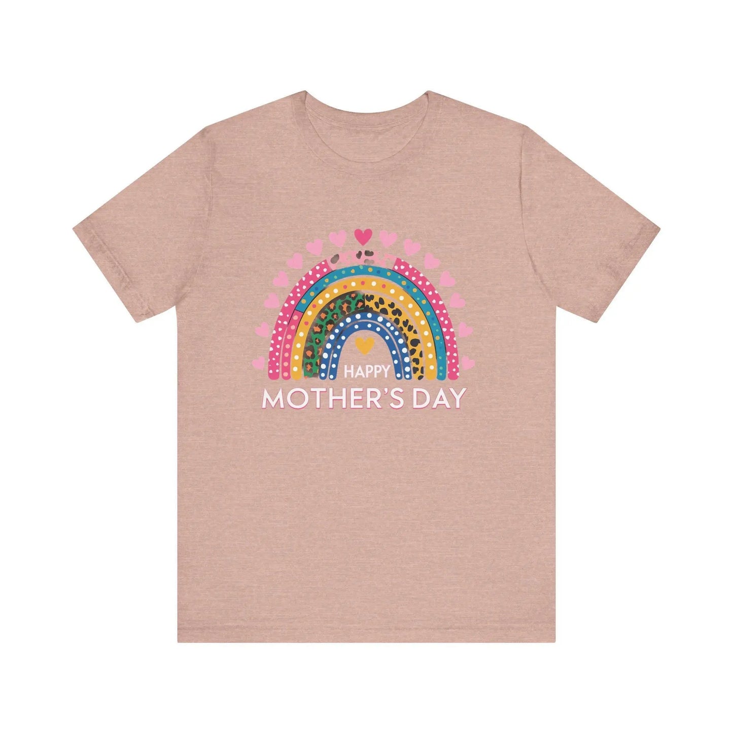 Colorful Heart-Printed Unisex Jersey Tee for Mother's Day - Family Gift from Stepdad, Father, Brother, Daughter - Toddcraft