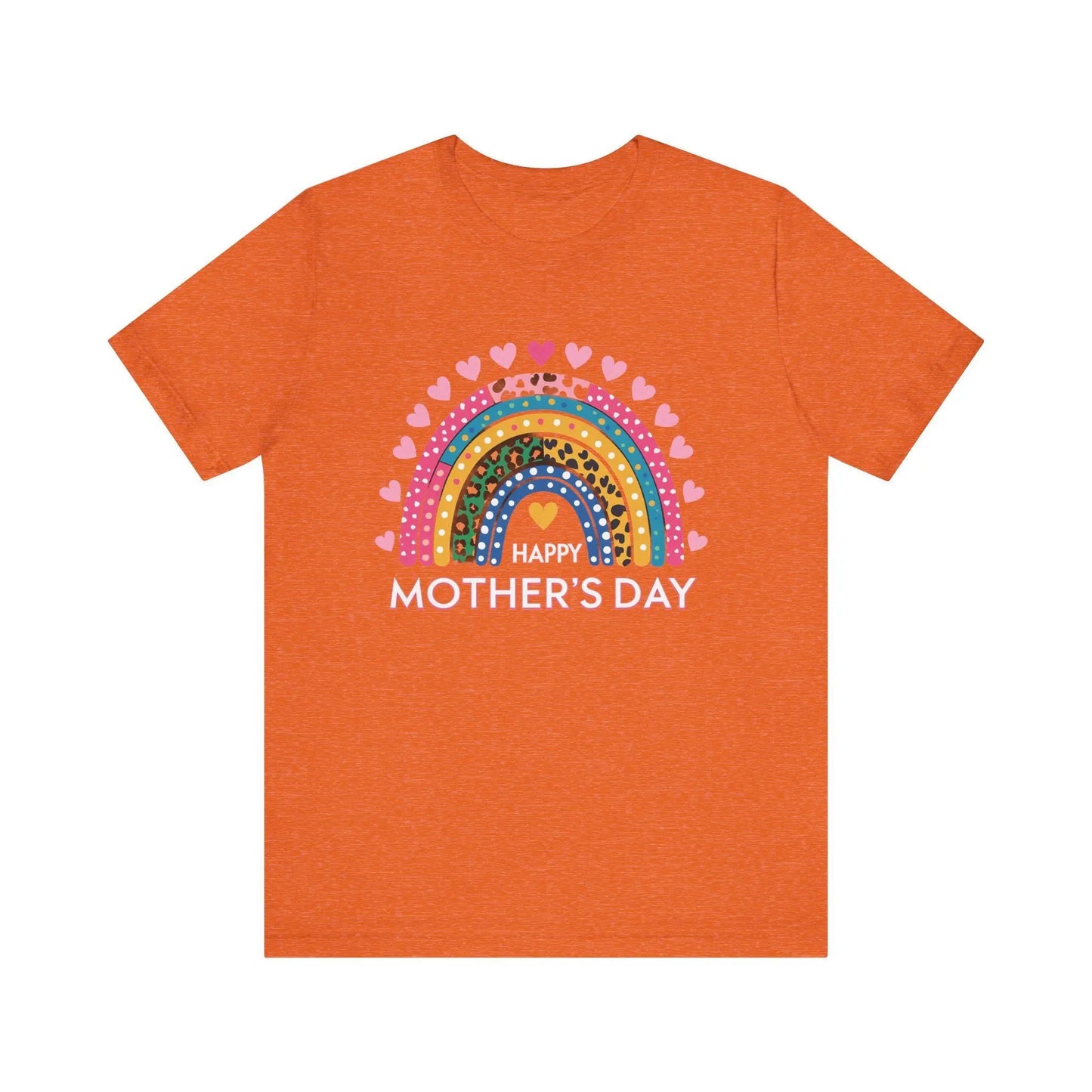 Colorful Heart-Printed Unisex Jersey Tee for Mother's Day - Family Gift from Stepdad, Father, Brother, Daughter - Toddcraft