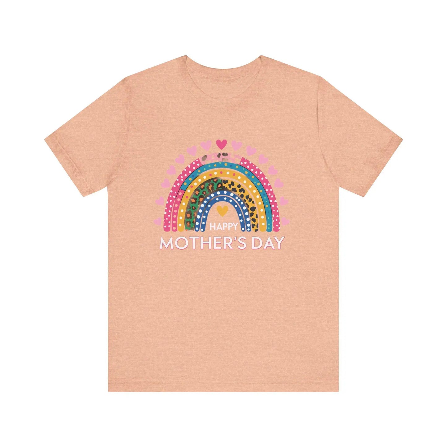Colorful Heart-Printed Unisex Jersey Tee for Mother's Day - Family Gift from Stepdad, Father, Brother, Daughter - Toddcraft
