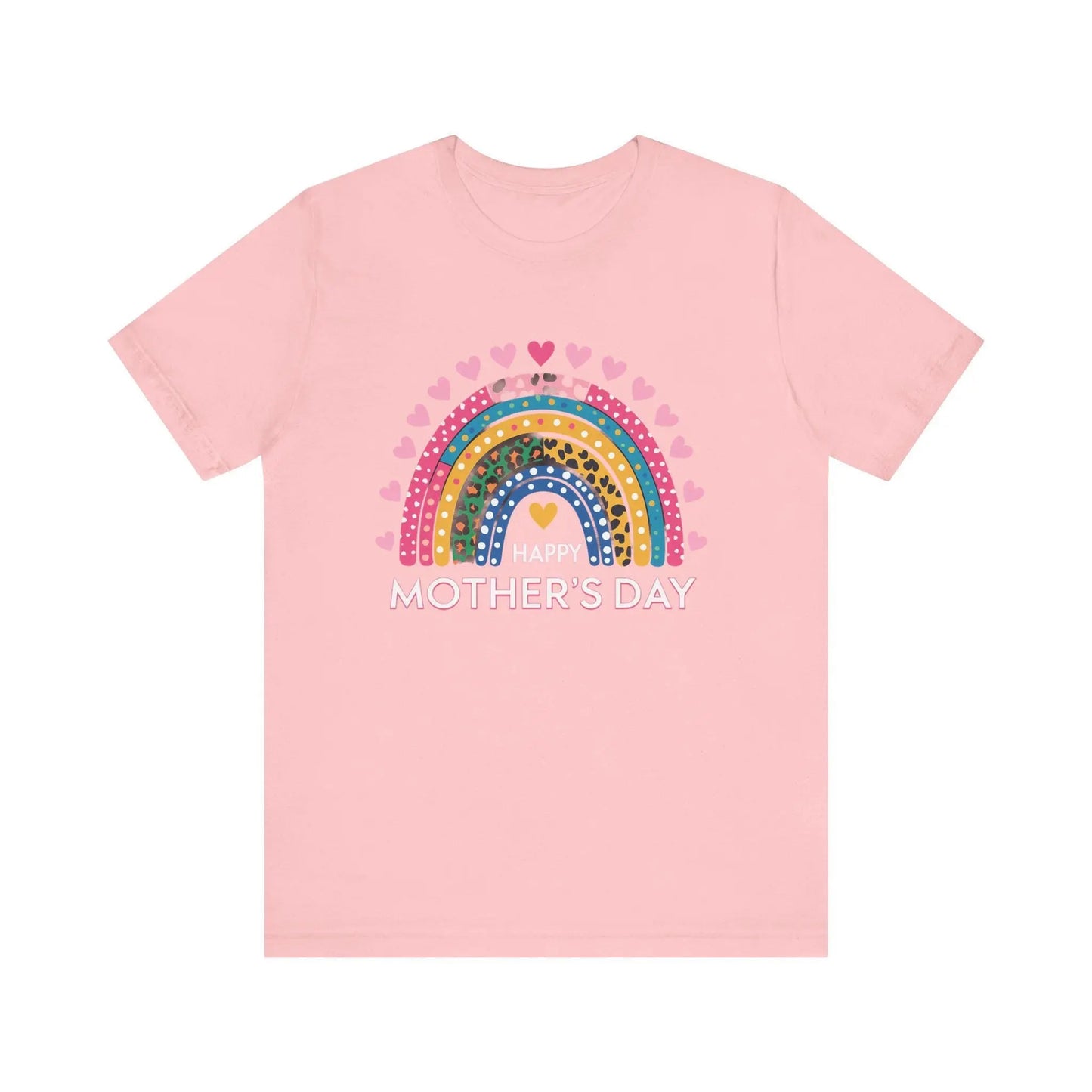 Colorful Heart-Printed Unisex Jersey Tee for Mother's Day - Family Gift from Stepdad, Father, Brother, Daughter - Toddcraft