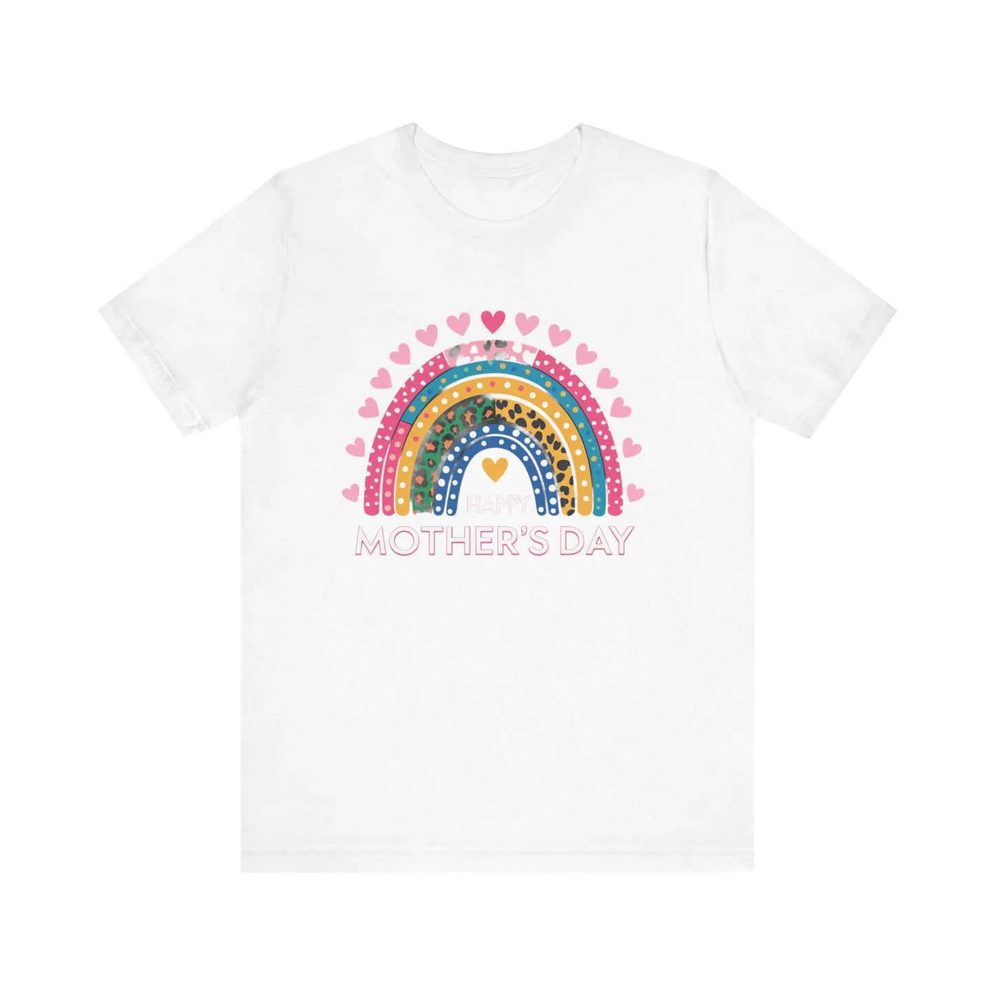 Colorful Heart-Printed Unisex Jersey Tee for Mother's Day - Family Gift from Stepdad, Father, Brother, Daughter - Toddcraft