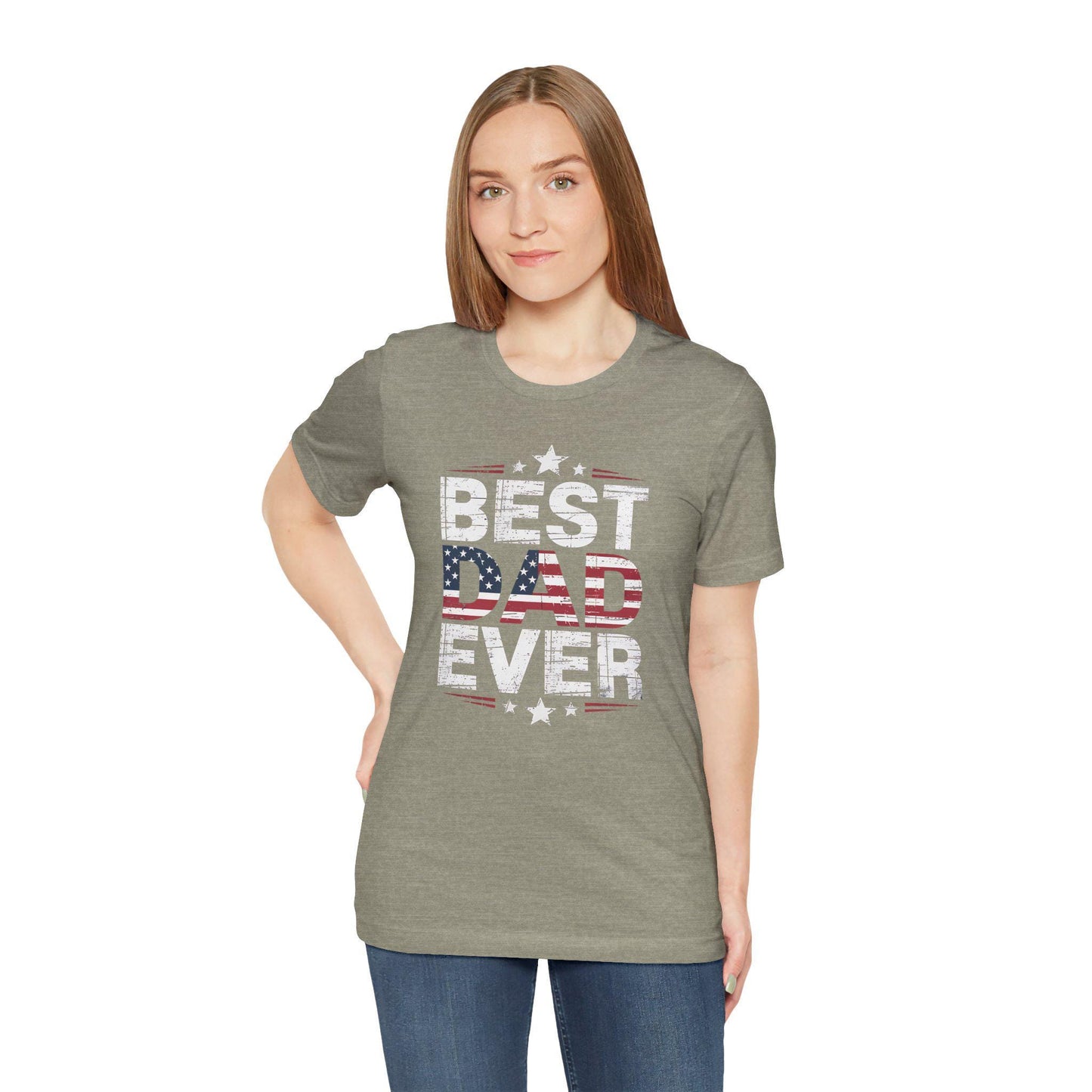 Best Dad Ever T-Shirt Unisex Jersey Short Sleeve Tee Fathers Day Gift from Kids Brothers Sister Moms Celebration - Toddcraft