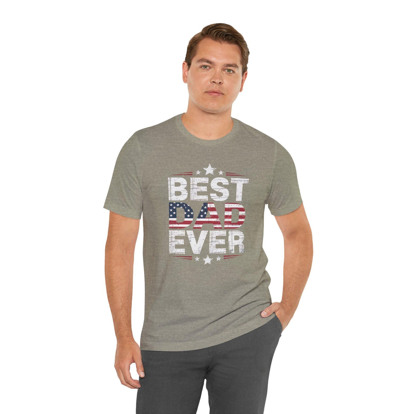Best Dad Ever T-Shirt Unisex Jersey Short Sleeve Tee Fathers Day Gift from Kids Brothers Sister Moms Celebration - Toddcraft