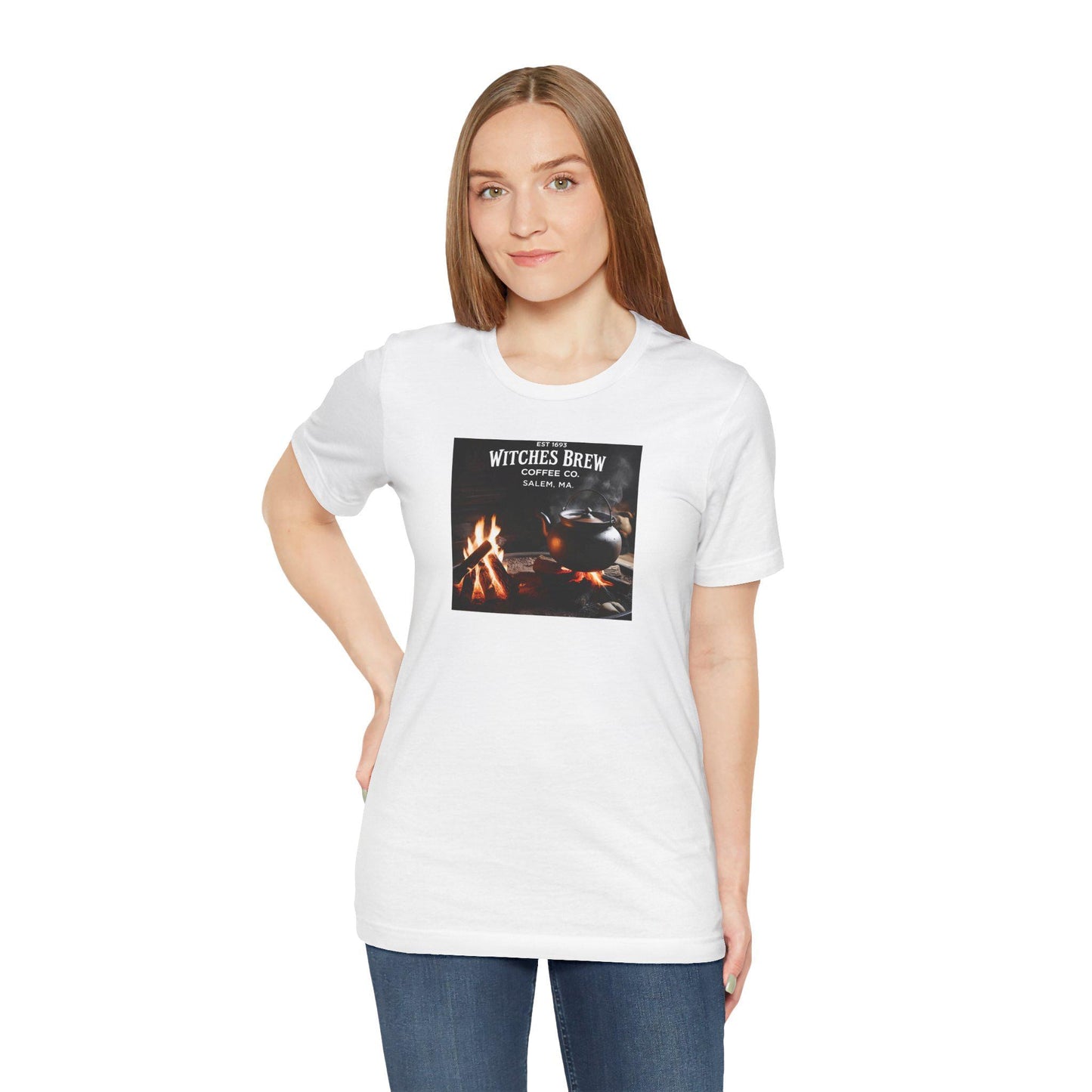 Salem Witch Project Coffee Co Vintage Tee Unisex Jersey Short Sleeve Shirt with Tea Container Design - Toddcraft