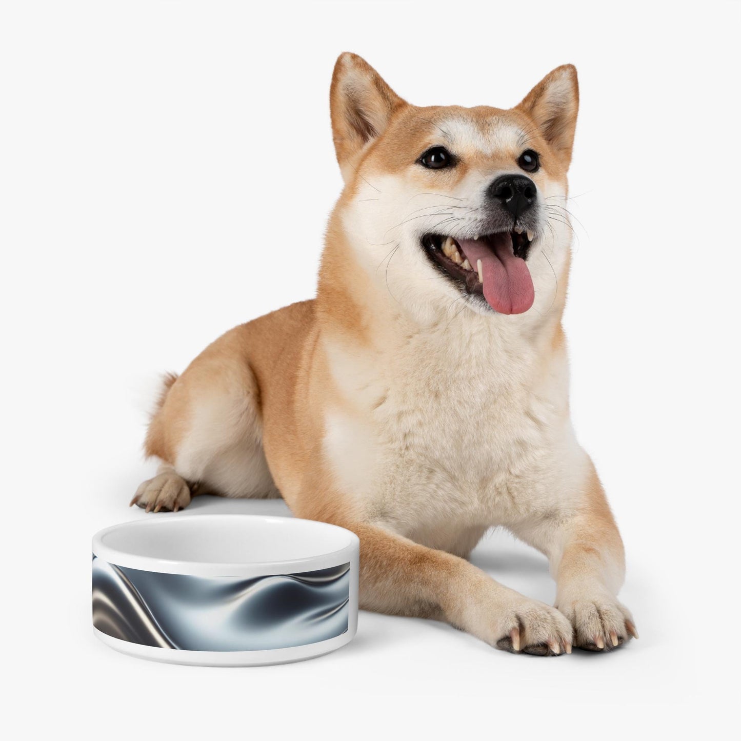 Sleek Ceramic Pet Bowl with Stainless Steel Finish Modern, Durable, Non-Slip Dish for Dogs & Cats | Stylish Pet Feeding Bowl - Toddcraft