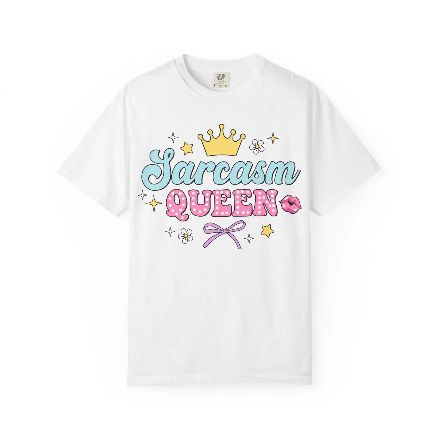 Unisex Sarcasm Queen T-Shirt, Garment-Dyed Casual Tee, Funny Graphic Shirt, Soft Cotton Top for Men & Women - Toddcraft