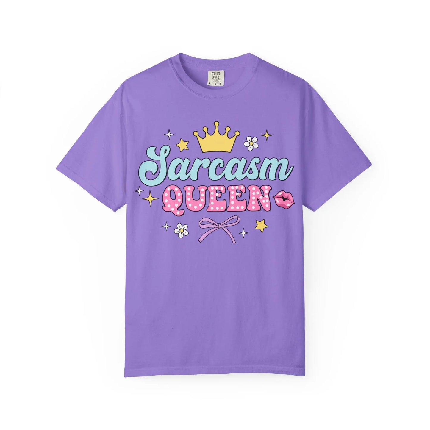 Unisex Sarcasm Queen T-Shirt, Garment-Dyed Casual Tee, Funny Graphic Shirt, Soft Cotton Top for Men & Women - Toddcraft