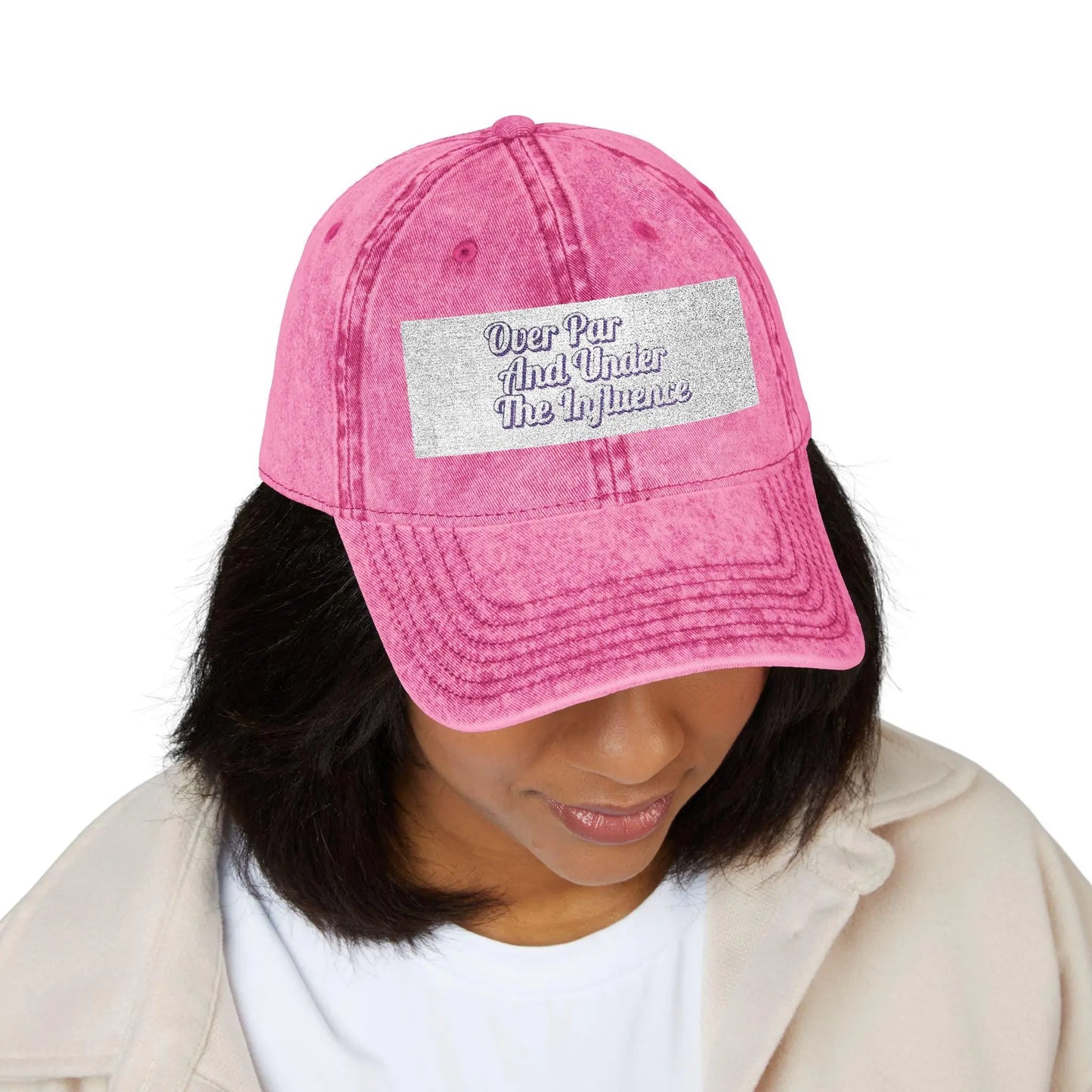 Vintage Over Par & Under the Influence Embroidered Golf Cap Unisex Mens Stylish Casual Hat, Golf Gift for Men, Golf Hat Embroidery - Toddcraft