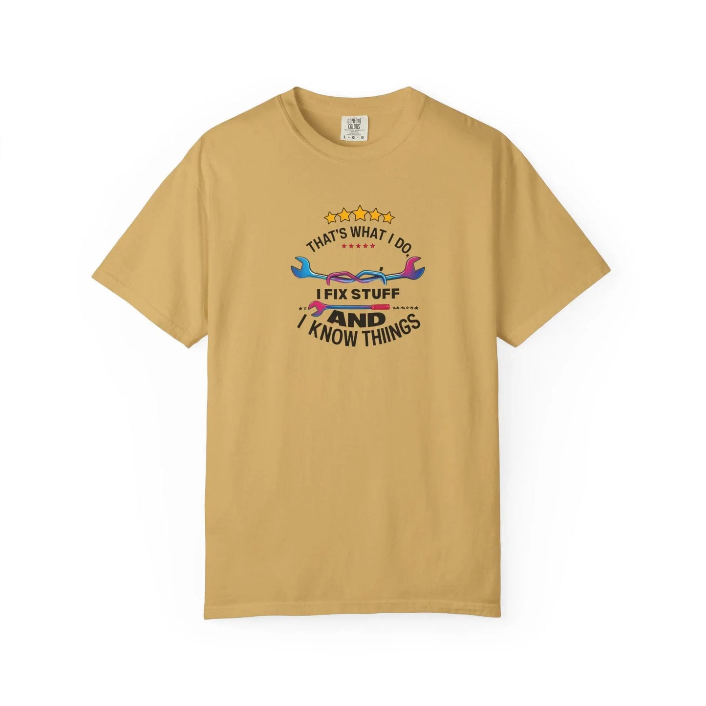 Fathers Day Gift T-Shirt Unisex Garment-Dyed Fix Things Know Stuff Wrenches Stars From Son Wife Daughter Stepdaughter Stem Son Stepmom - Toddcraft