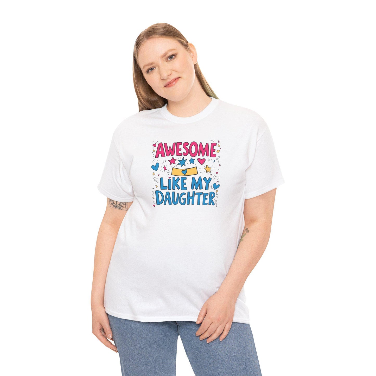 Awesome Like My Daughter Unisex Heavy Cotton Tee Fathers Day Gift Dad Shirt Funny Gift for Dad Birthday or Fathers Day - Toddcraft