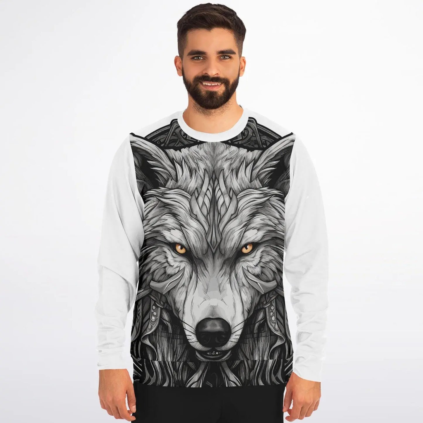 Wolf Fashion Sweatshirt AOP Stylish Wolf Print All Over Pattern Pullover, Cozy Casual Wear for Men & Women - Toddcraft