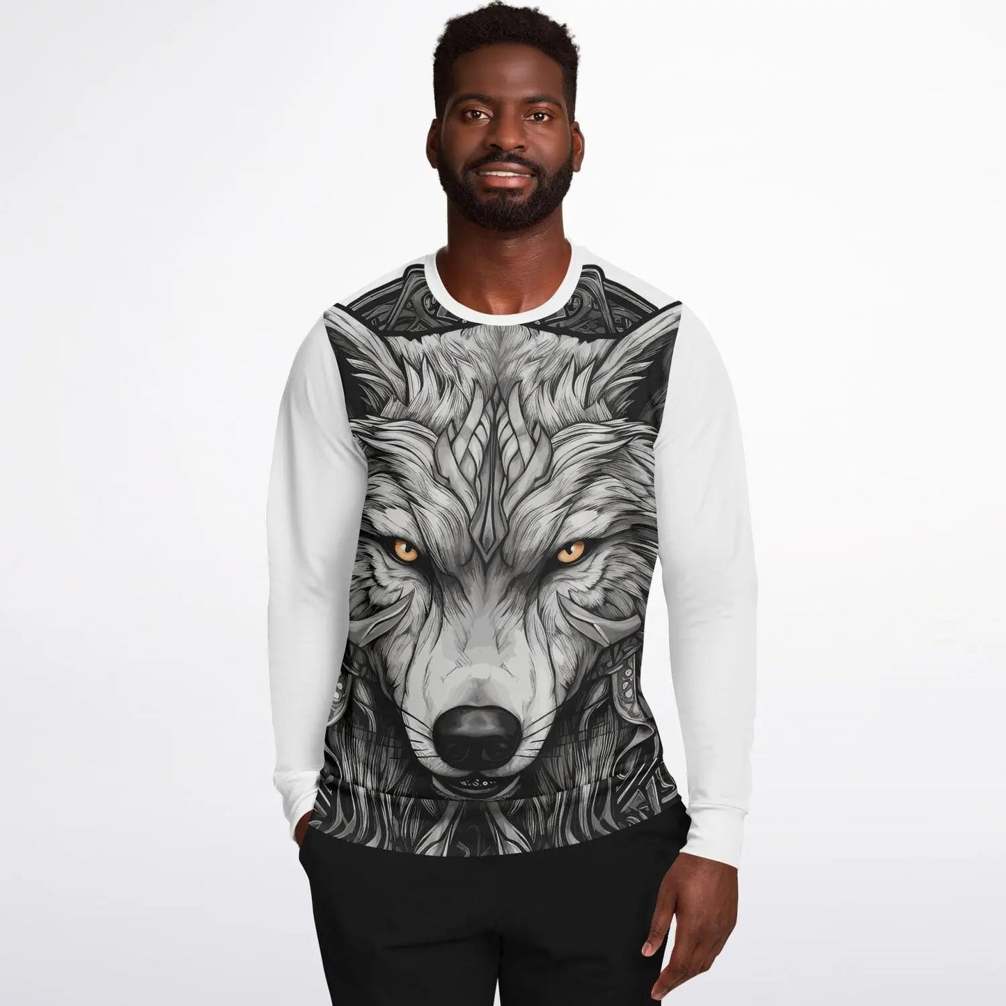 Wolf Fashion Sweatshirt AOP Stylish Wolf Print All Over Pattern Pullover, Cozy Casual Wear for Men & Women - Toddcraft