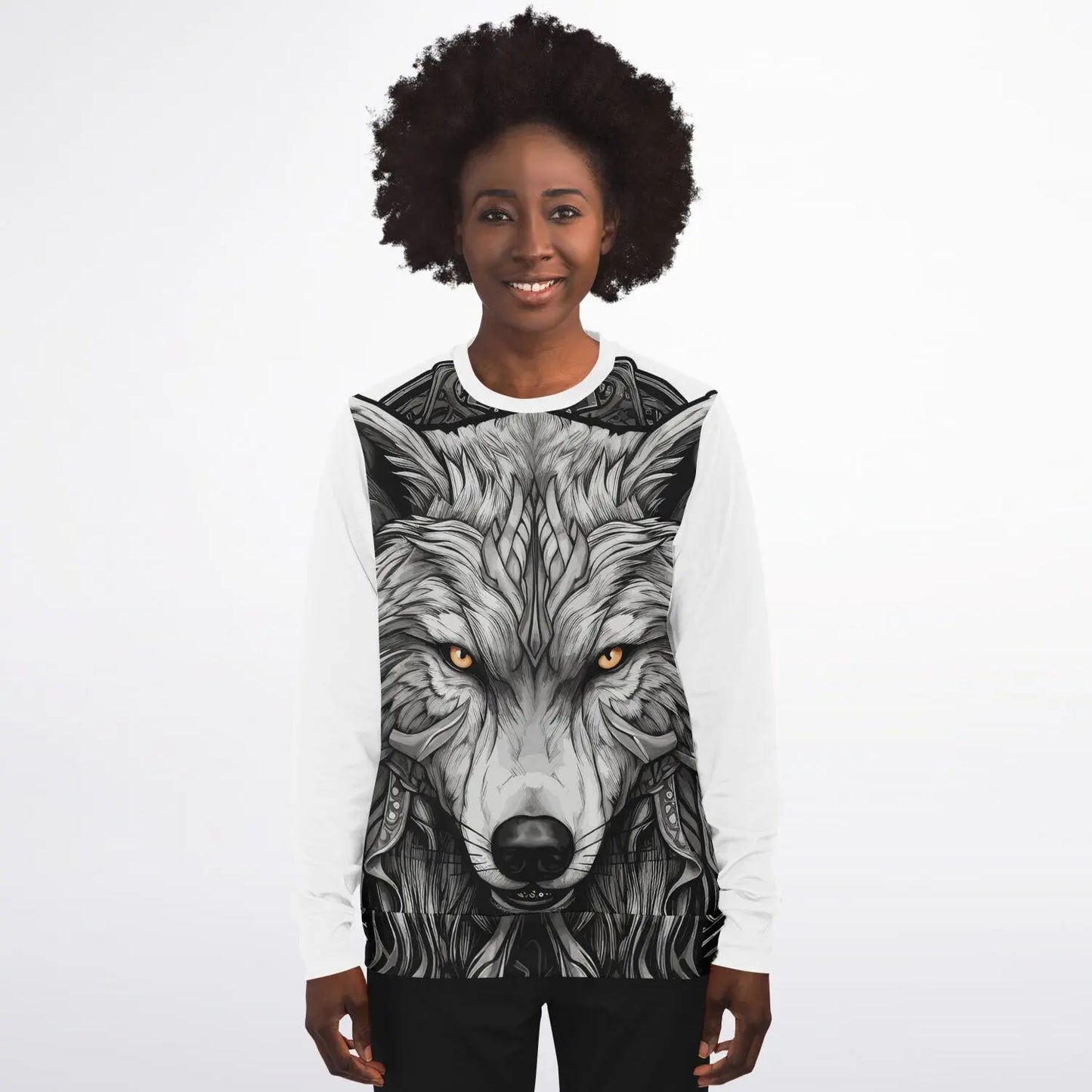 Wolf Fashion Sweatshirt AOP Stylish Wolf Print All Over Pattern Pullover, Cozy Casual Wear for Men & Women - Toddcraft