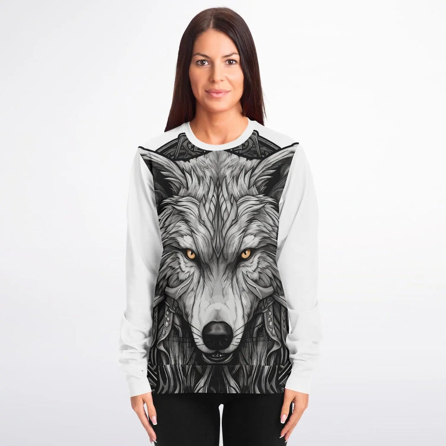 Wolf Fashion Sweatshirt AOP Stylish Wolf Print All Over Pattern Pullover, Cozy Casual Wear for Men & Women - Toddcraft