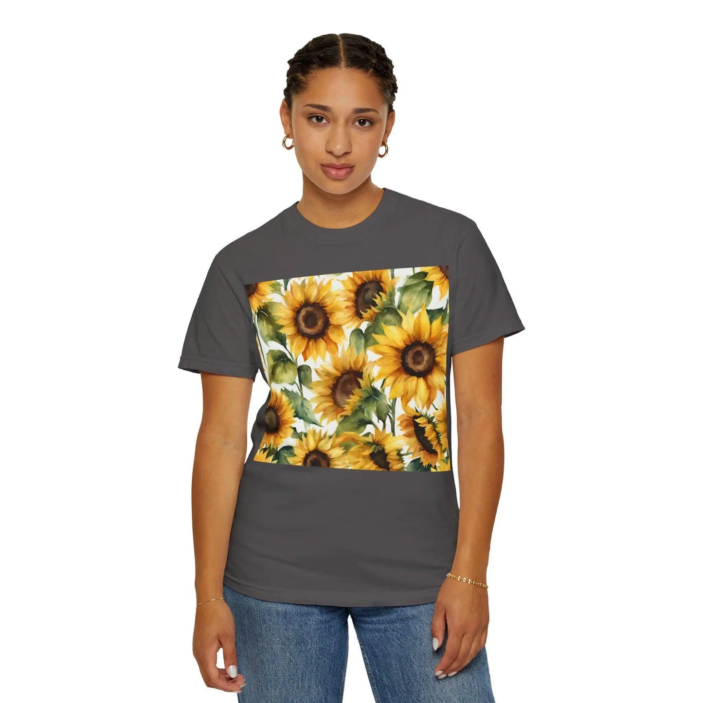 Colorful Floral Bloom Unisex Garment-Dyed T-Shirt Vibrant Flower Tee Aesthetic, Artistic Botanical Shirt, Nature-Inspired Gift - Toddcraft