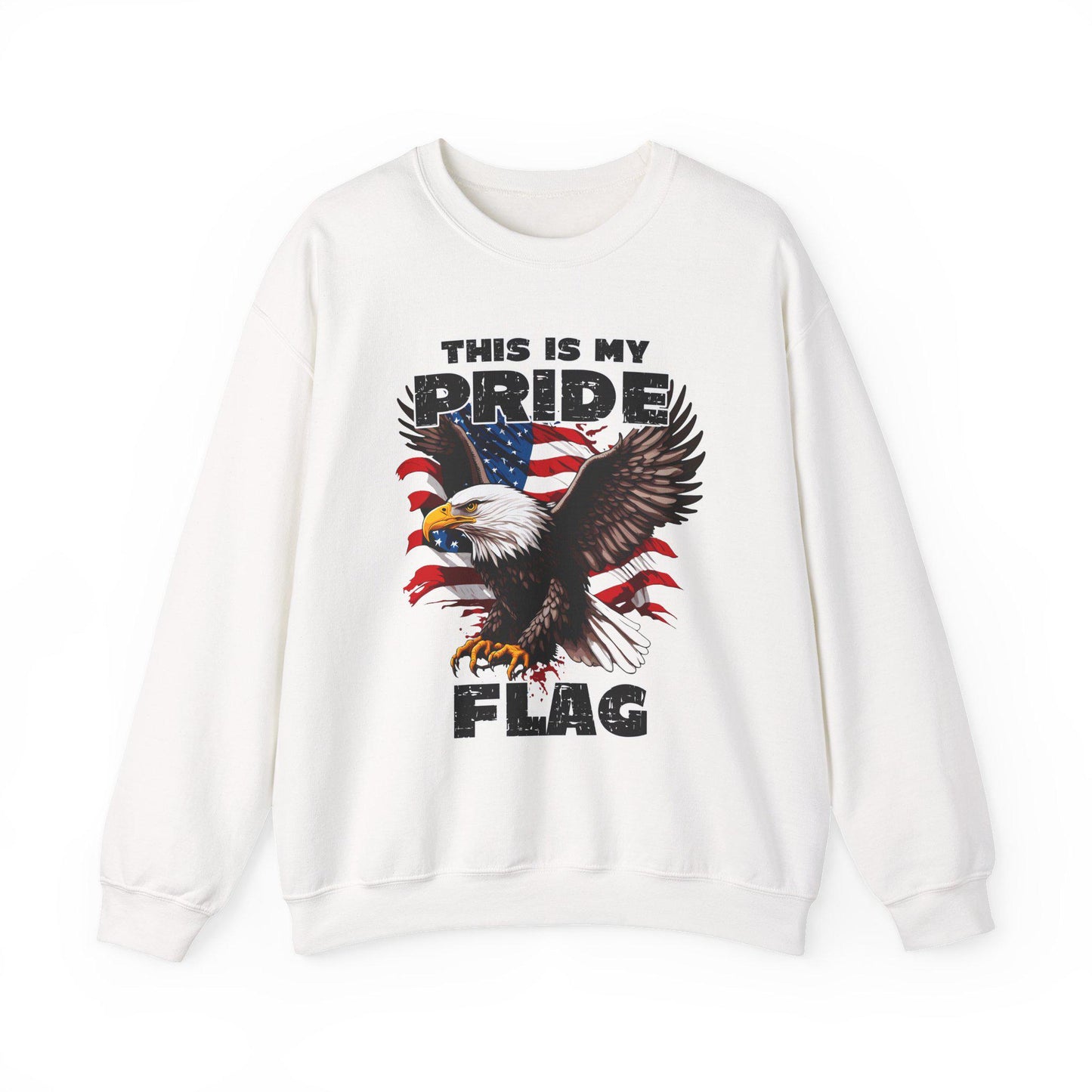USA Pride Flag Sweatshirt Patriotic 4th of July Crewneck Red White Blue Independence Day Stars Unisex Heavy Blend