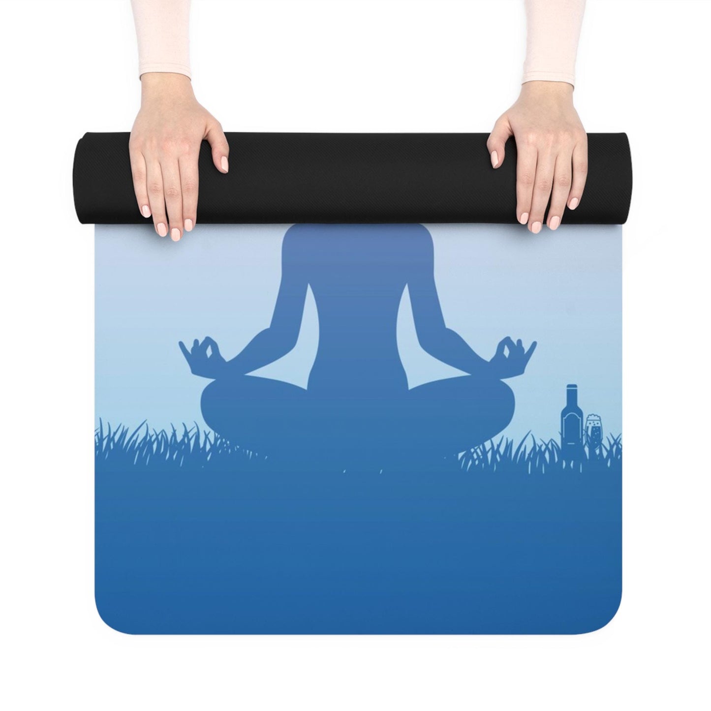 Yoga Now Wine Later Rubber Yoga Mat Funny Fitness Gift for Wine Lovers & Yogis - Toddcraft