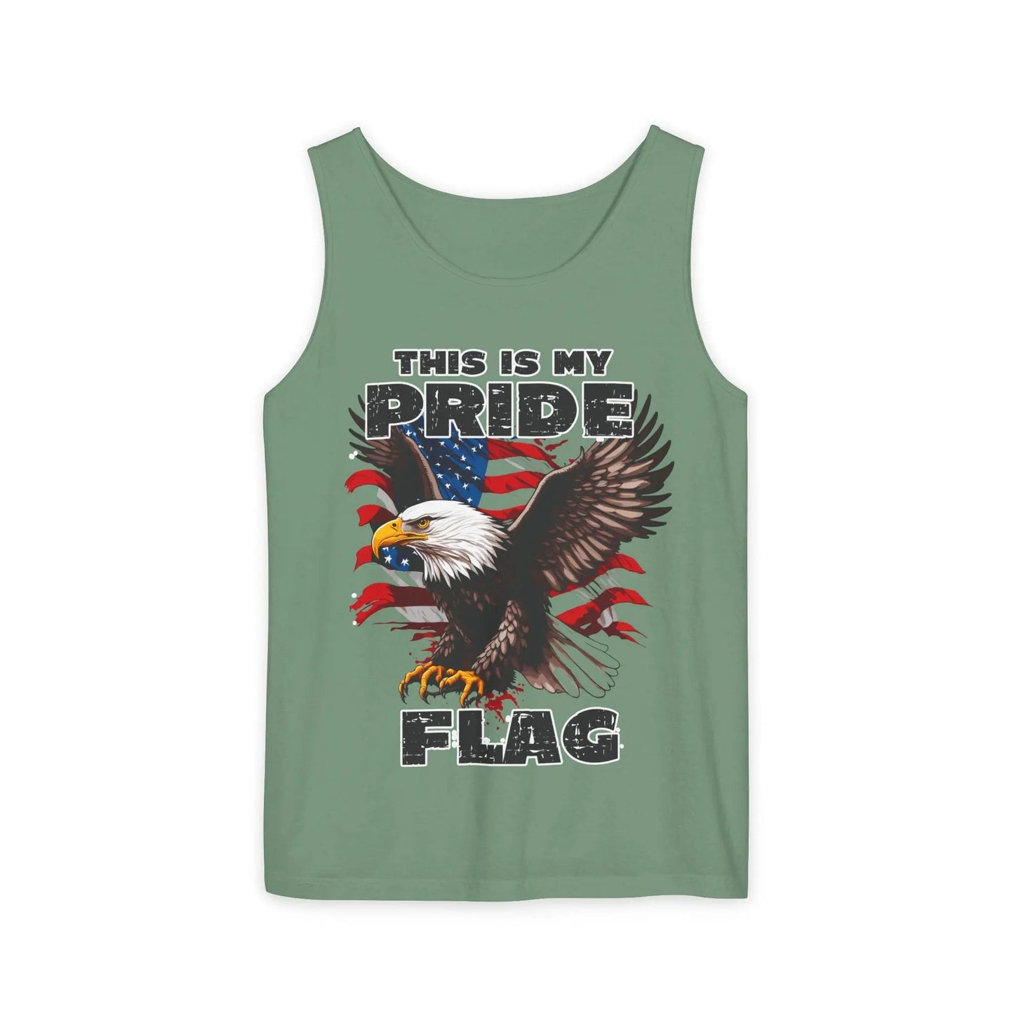 Patriotic 4th of July Tank Top, USA Flag SVG, Independence Day Red White Blue Shirt, Stars Stripes American Falcon Unisex Garment-Dyed Tee - Toddcraft