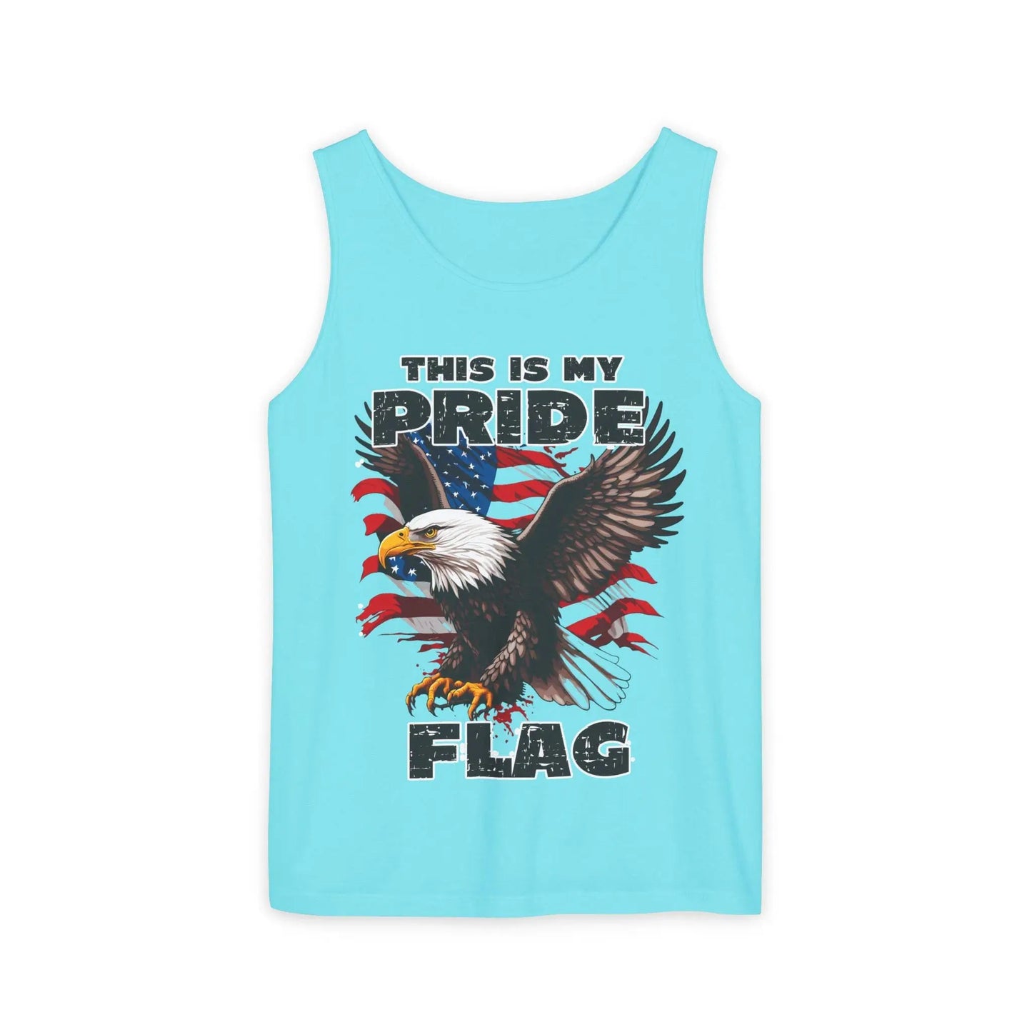 Patriotic 4th of July Tank Top, USA Flag SVG, Independence Day Red White Blue Shirt, Stars Stripes American Falcon Unisex Garment-Dyed Tee - Toddcraft
