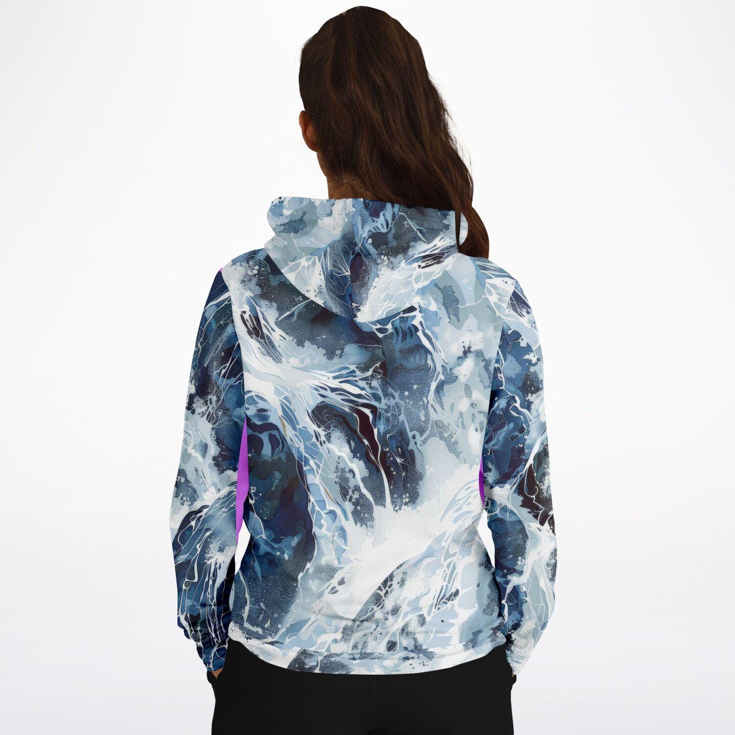 Ocean Waves Athletic Hoodie AOP - Lightweight All-Over Print Sweatshirt for Running & Gym - Toddcraft