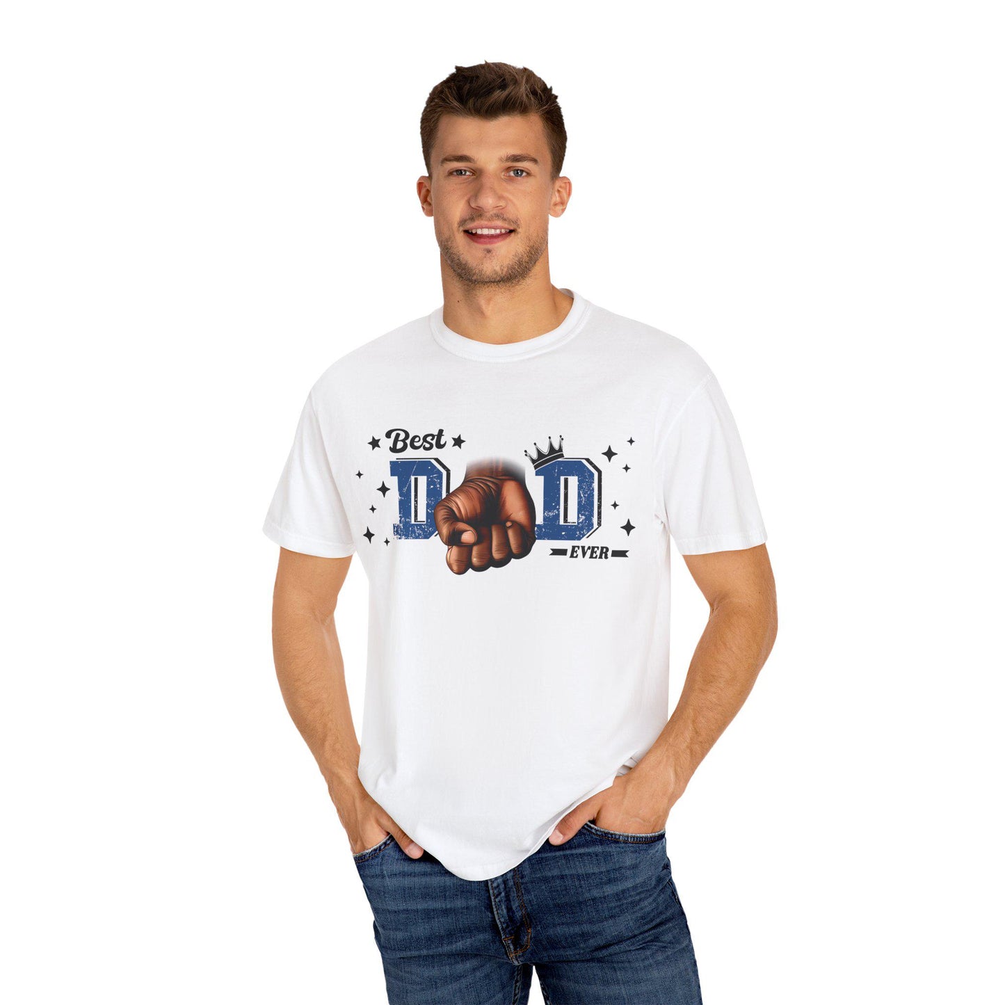 Best Dad Ever Shirt | Fathers Day Gift for Dad | Unisex Fist Bump Graphic Tee | Cool Garment-Dyed Dad T-Shirt - Toddcraft