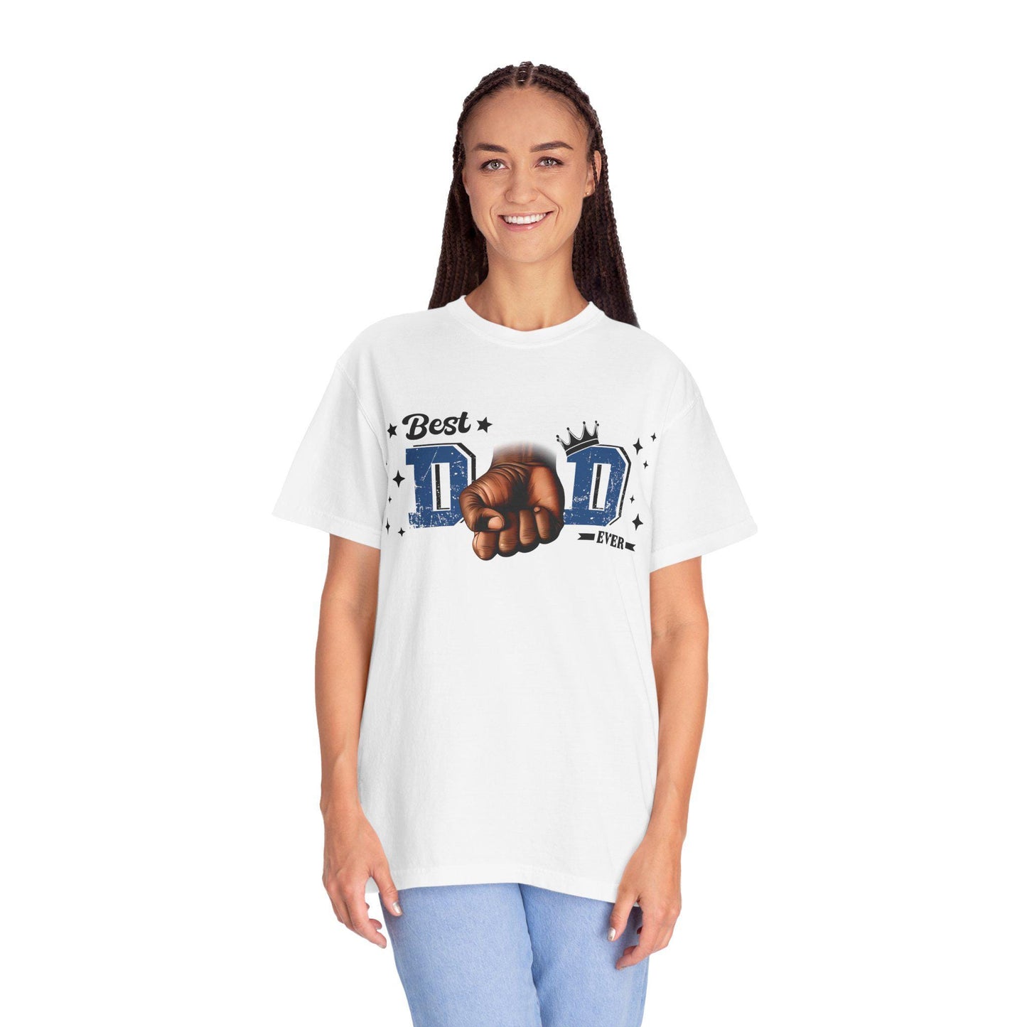 Best Dad Ever Shirt | Fathers Day Gift for Dad | Unisex Fist Bump Graphic Tee | Cool Garment-Dyed Dad T-Shirt - Toddcraft