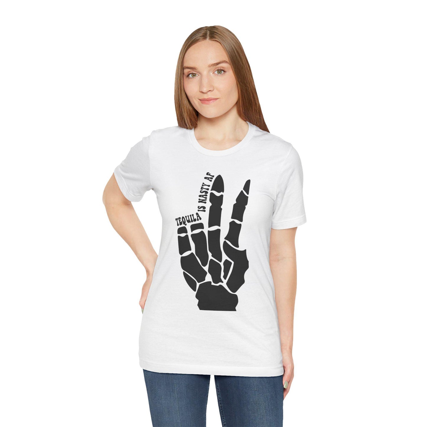 Tequila Skeleton T-Shirt Unisex Funny Drinking Tee Real AF Short Sleeve Jersey Shirt - Toddcraft